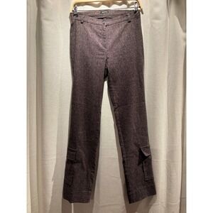 28" Stradivarius Brown Marl Tweed Cargo Pocket Straight Leg Trousers Womens
